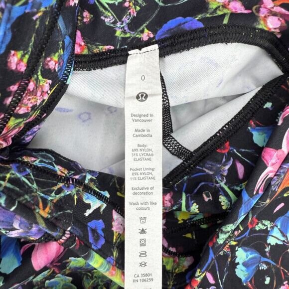 Lululemon Swift Speed High-Rise Tight 28" In Flowerscope Black Multi Size 0 - Picture 8 of 10